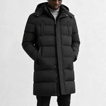 Dominik | Lange Daunenjacke mit Kapuze Herren Steppjacke