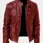 Dominik | Lederjacke Herren Bikerjacke Echtleder Stehkragen
