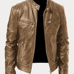 Dominik | Lederjacke Herren Bikerjacke Echtleder Stehkragen