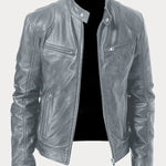 Dominik | Lederjacke Herren Bikerjacke Echtleder Stehkragen