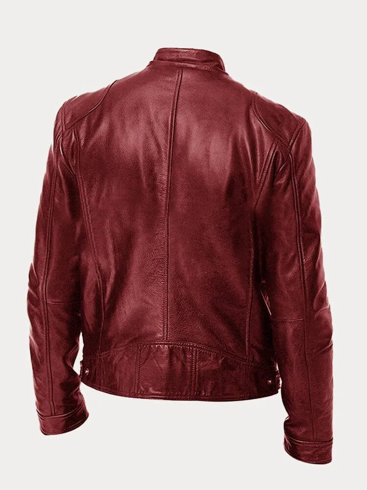Dominik | Lederjacke Herren Bikerjacke Echtleder Stehkragen