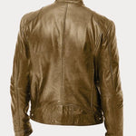 Dominik | Lederjacke Herren Bikerjacke Echtleder Stehkragen