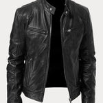 Dominik | Lederjacke Herren Bikerjacke Echtleder Stehkragen