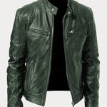 Dominik | Lederjacke Herren Bikerjacke Echtleder Stehkragen