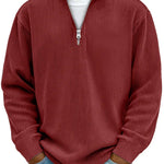 Dominik | Pullover Herren Half-Zip Strukturstrick Langarm