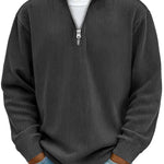 Dominik | Pullover Herren Half-Zip Strukturstrick Langarm