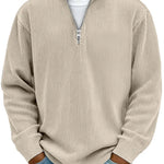 Dominik | Pullover Herren Half-Zip Strukturstrick Langarm