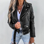 Elena | Lederjacke Damen Bikerjacke Kunstleder Reissverschluss