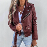 Elena | Lederjacke Damen Bikerjacke Kunstleder Reissverschluss