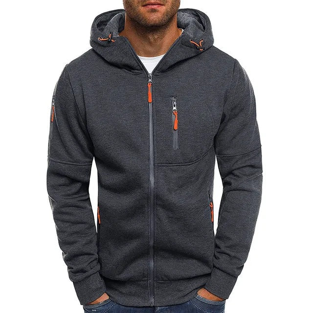 Elias | Anorak Fleecejacke Herren mit Kapuze Reissverschluss