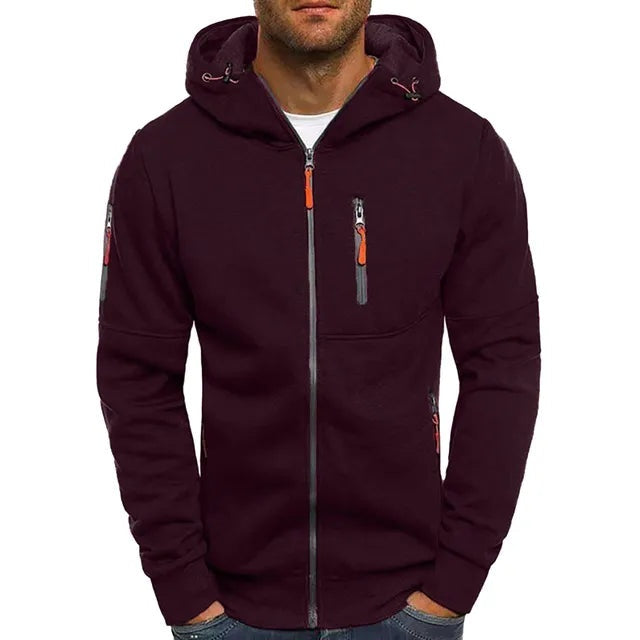 Elias | Anorak Fleecejacke Herren mit Kapuze Reissverschluss