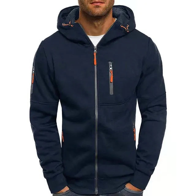 Elias | Anorak Fleecejacke Herren mit Kapuze Reissverschluss