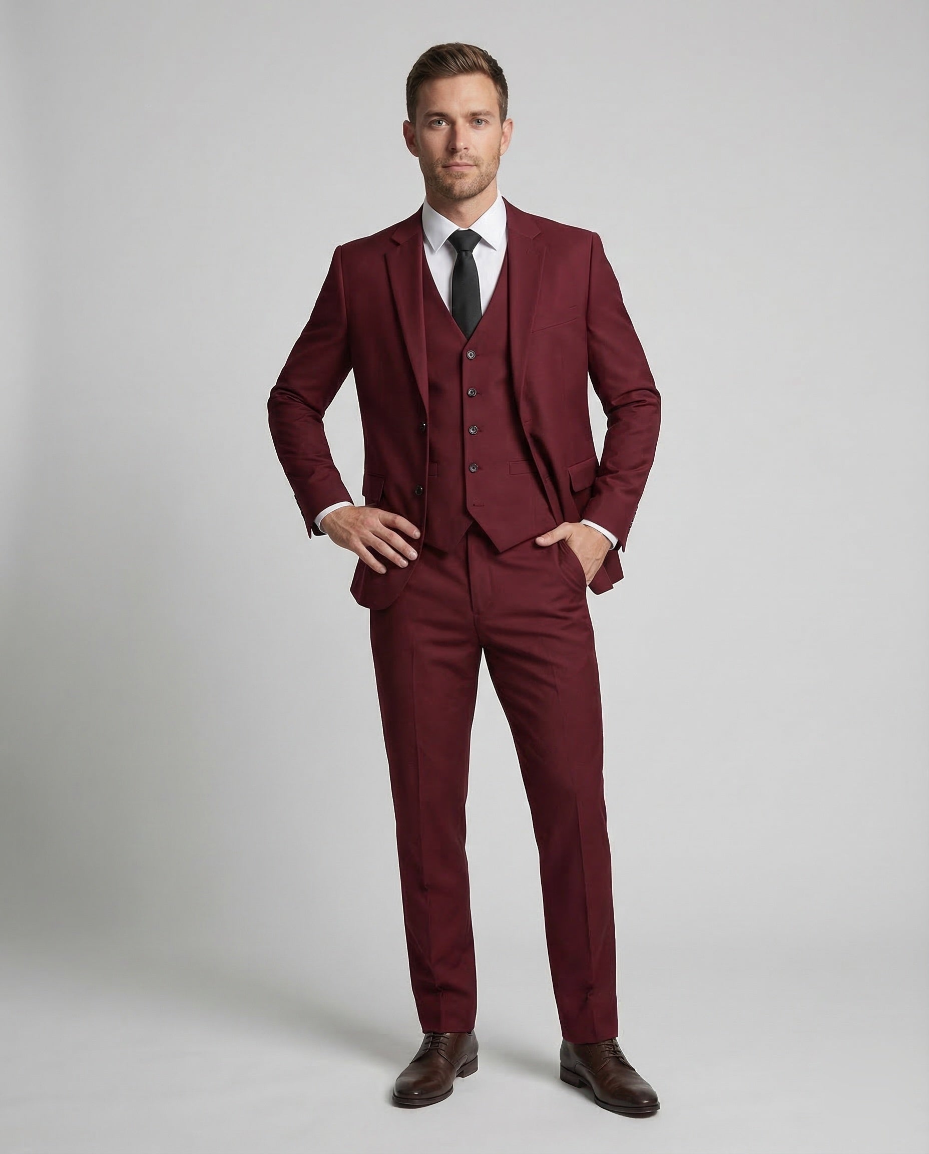 Elias | Anzug Slim Fit Herren Dreiteiler mit Weste