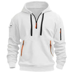 Elias | Hoodie Herren Half-Zip mit Kapuze Mehrere Taschen