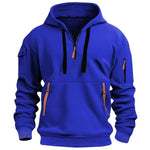Elias | Hoodie Herren Half-Zip mit Kapuze Mehrere Taschen