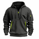 Elias | Hoodie Herren Half-Zip mit Kapuze Mehrere Taschen