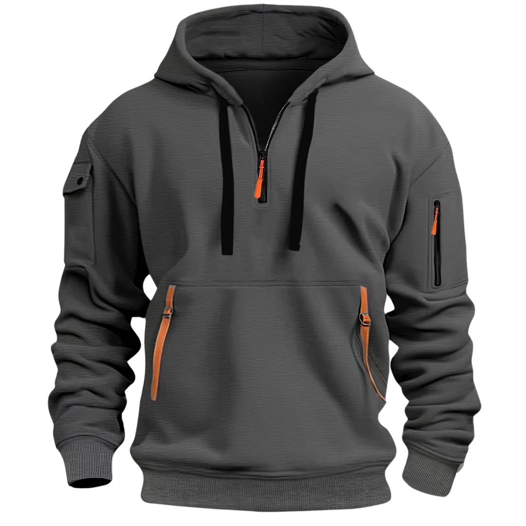 Elias | Hoodie Herren Quarter-Zip mit Reissverschlusstaschen
