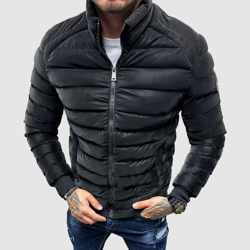 Elias | Steppjacke Herren Slim Fit Stehkragen Reißverschluss
