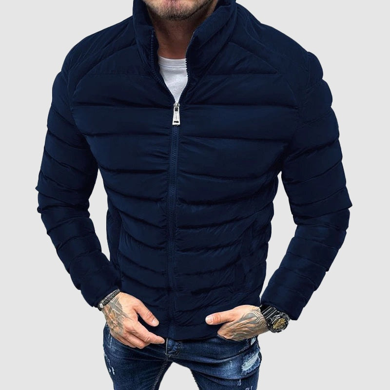 Elias | Steppjacke Herren Slim Fit Stehkragen Reißverschluss