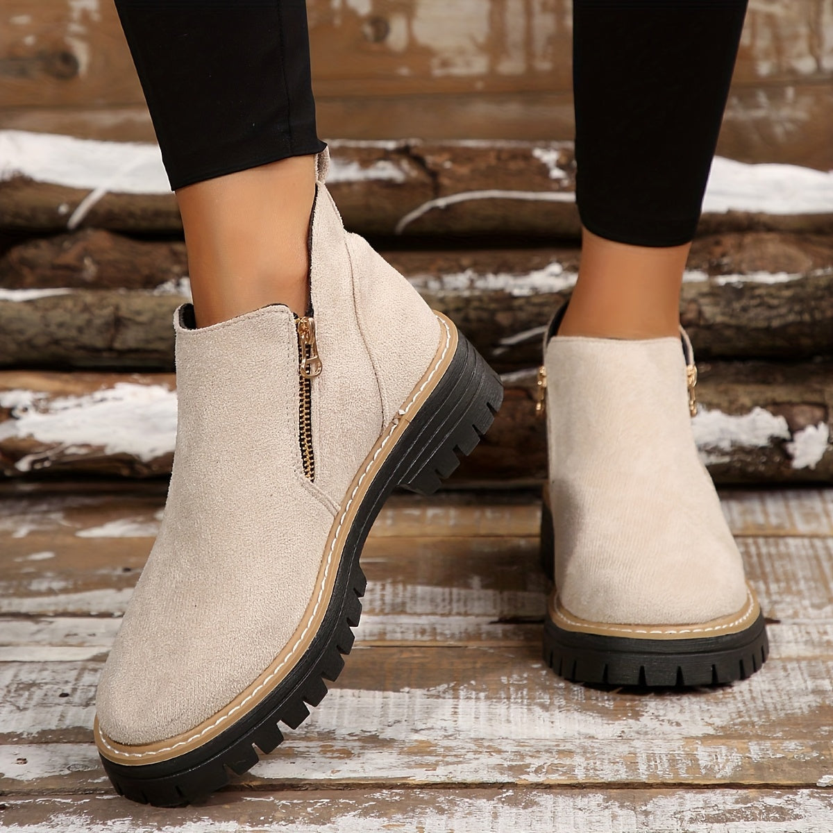 Elisa | Chelsea Boots Damen Leopardenmuster Plateau Reissverschluss