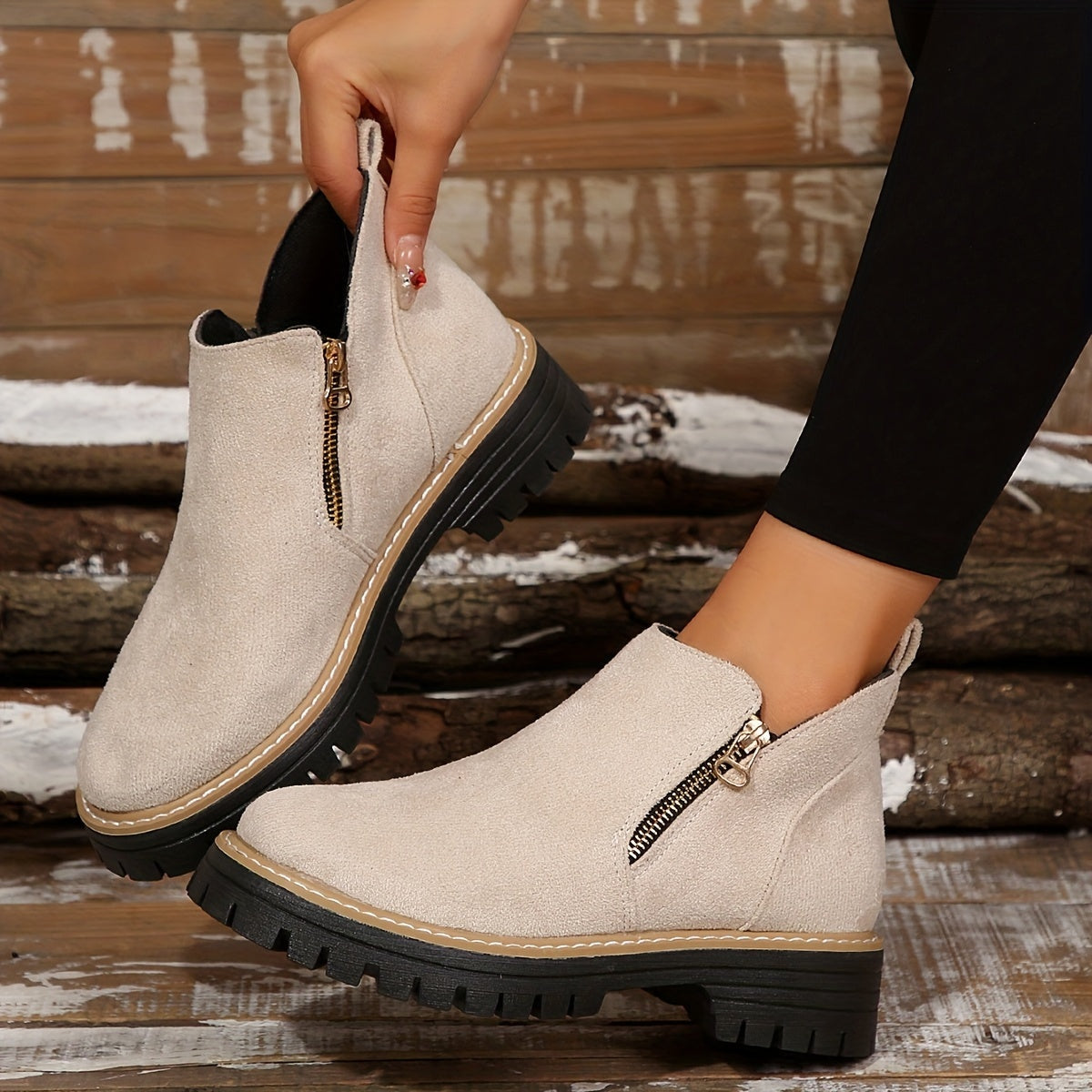 Elisa | Chelsea Boots Damen Leopardenmuster Plateau Reissverschluss