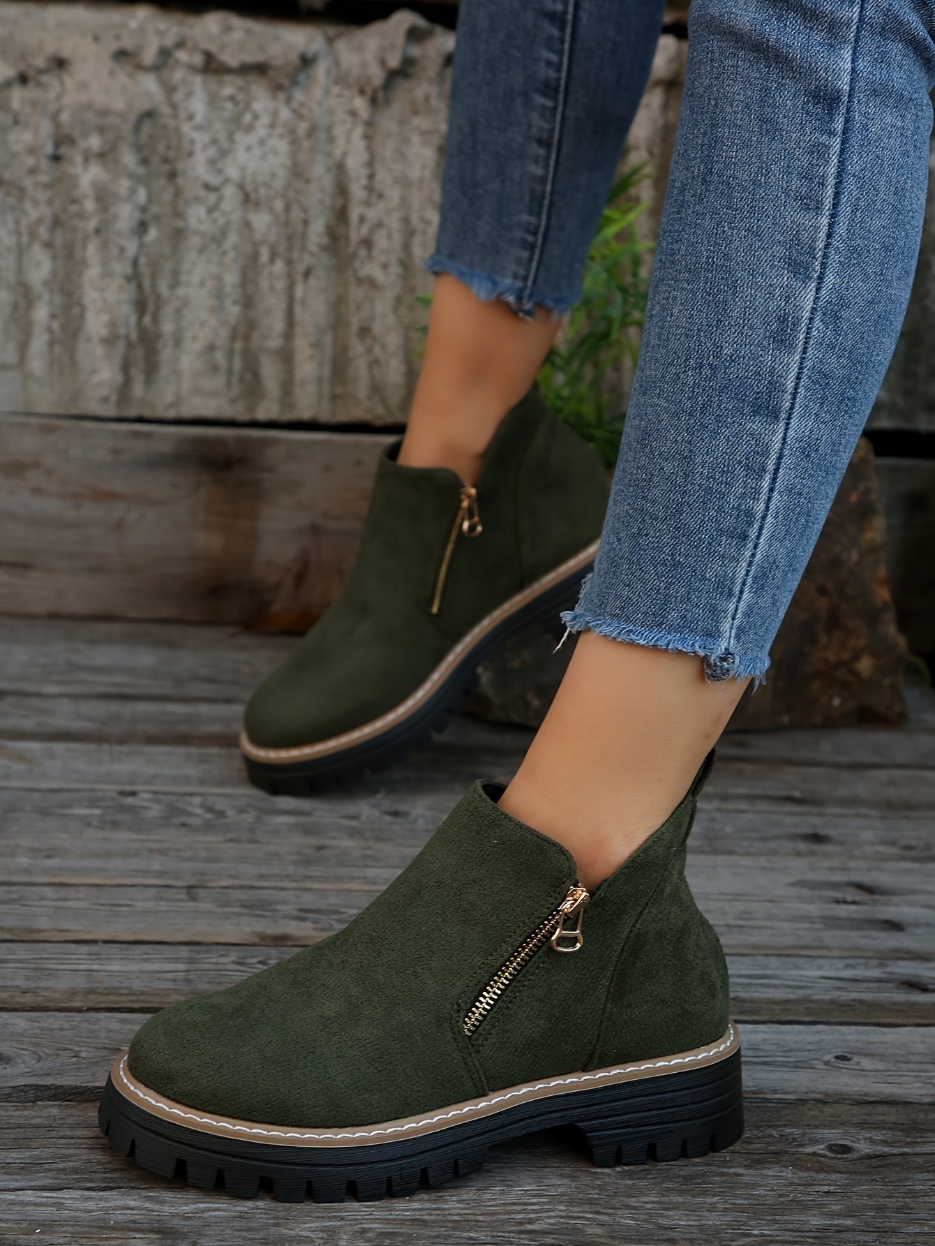 Elisa | Chelsea Boots Damen Leopardenmuster Plateau Reissverschluss