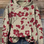 Elisa | Hoodie Damen Floral Oversize mit Kapuze