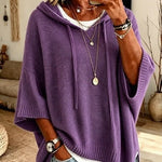 Elisa | Strickponcho mit Kapuze Damen Oversize