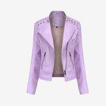 Estelle | Lederjacke Damen Kurz Bikerjacke Kunstleder Reissverschluss