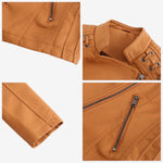 Estelle | Lederjacke Damen Kurz Bikerjacke Kunstleder Reissverschluss