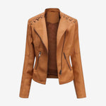 Estelle | Lederjacke Damen Kurz Bikerjacke Kunstleder Reissverschluss