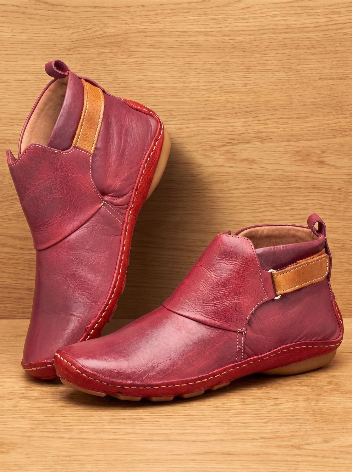 Estelle | Orthopädische Stiefeletten Damen Slip-On Flach mit Riemen