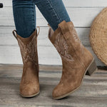 Estelle | Stiefeletten Damen Westernstil Blockabsatz Bestickt