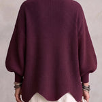 Eveline | Strickjacke mit Kragen und Knöpfen Damen Oversize Laternenärmel