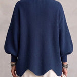 Eveline | Strickjacke mit Kragen und Knöpfen Damen Oversize Laternenärmel