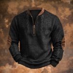 Fabian | Pullover Herren Half-Zip Strick Strukturmuster