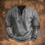 Fabian | Pullover Herren Half-Zip Strick Strukturmuster