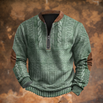 Fabian | Pullover Herren Half-Zip Strick Strukturmuster