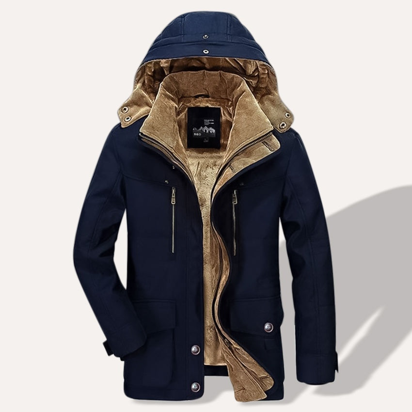 Felix | Parka Herren Gefüttert mit Fleece-Innenfutter Kapuze
