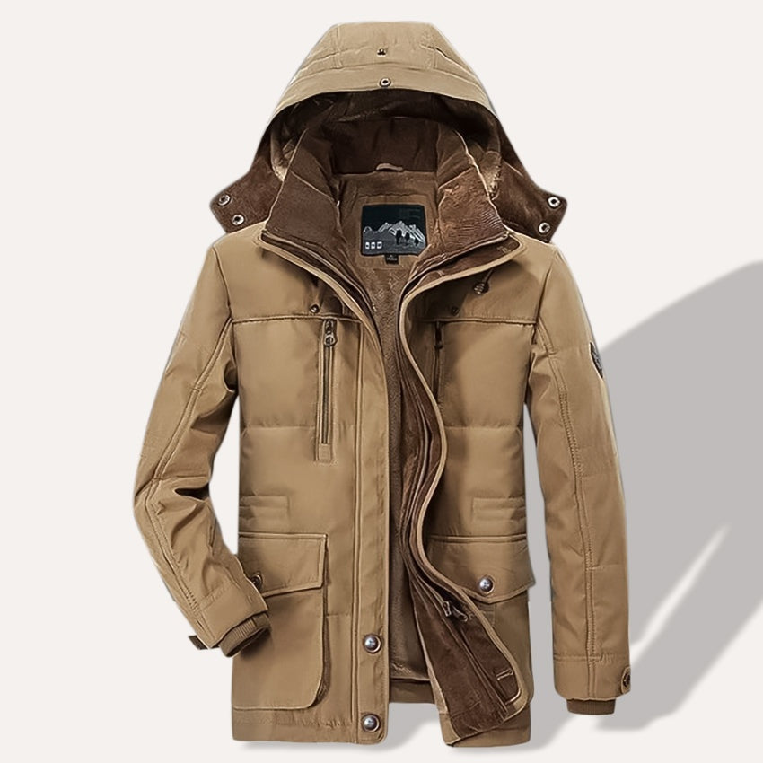 Felix | Parka Herren Gefüttert mit Fleece-Innenfutter Kapuze