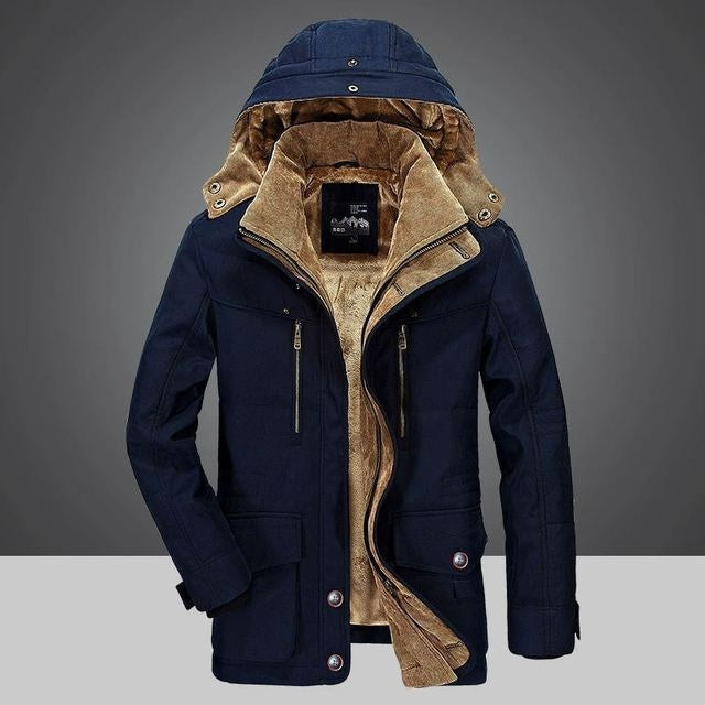 Felix | Parka Herren Gefüttert mit Fleece-Innenfutter Kapuze