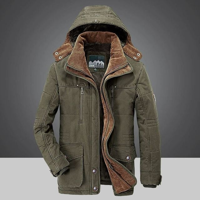 Felix | Parka Herren Gefüttert mit Fleece-Innenfutter Kapuze