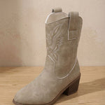 Fiona | Chelsea Boots Damen Blockabsatz Stickerei