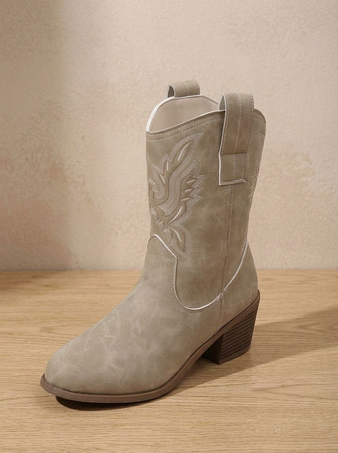 Fiona | Chelsea Boots Damen Blockabsatz Stickerei