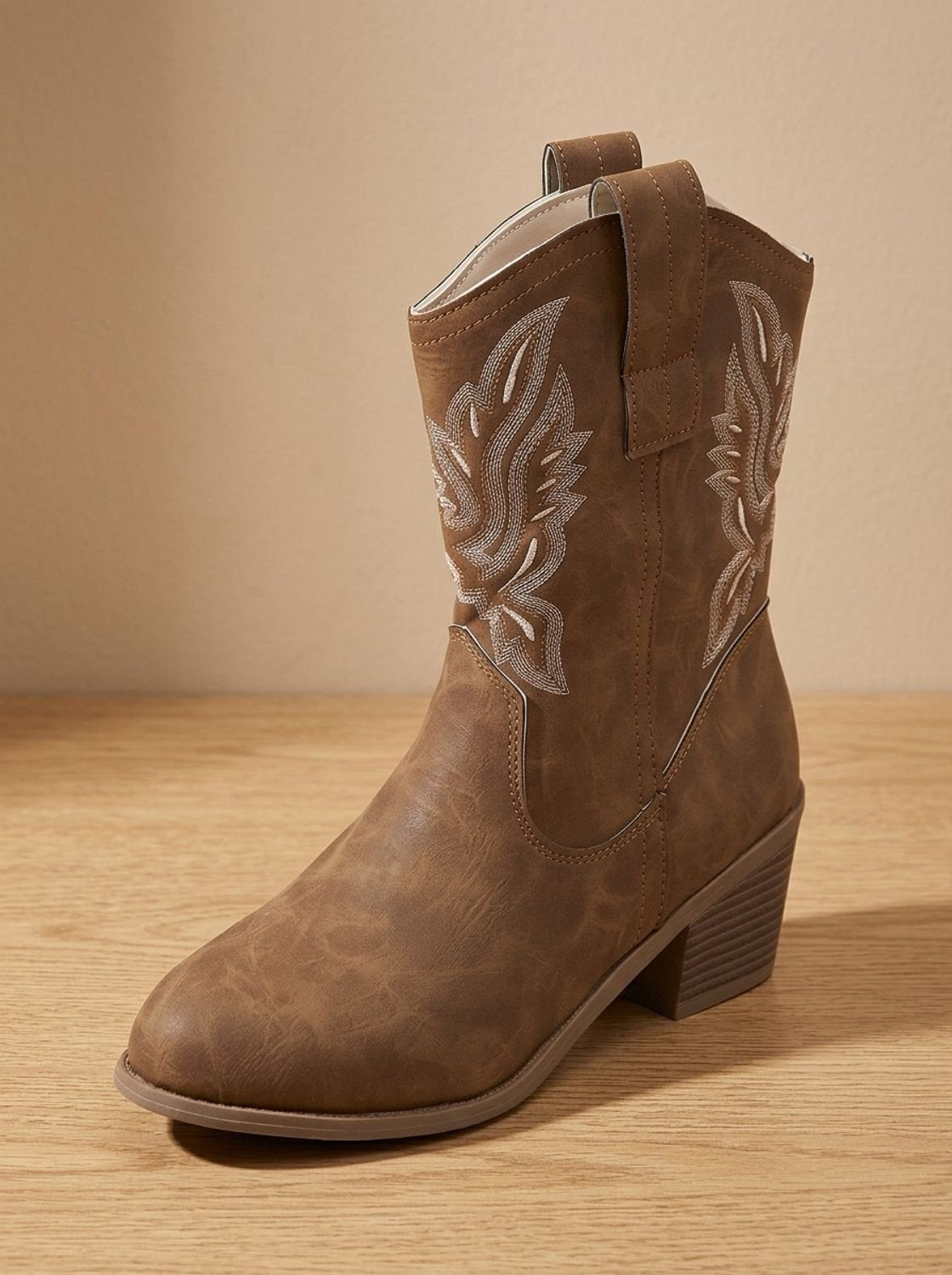 Fiona | Chelsea Boots Damen Blockabsatz Stickerei