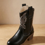 Fiona | Chelsea Boots Damen Blockabsatz Stickerei