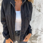 Fiona | Fleecejacke Damen mit Kapuze Reissverschluss Gerippt