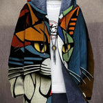 Florian | Strickjacke Herren mit Kapuze Ethno-Muster Fleece-Futter