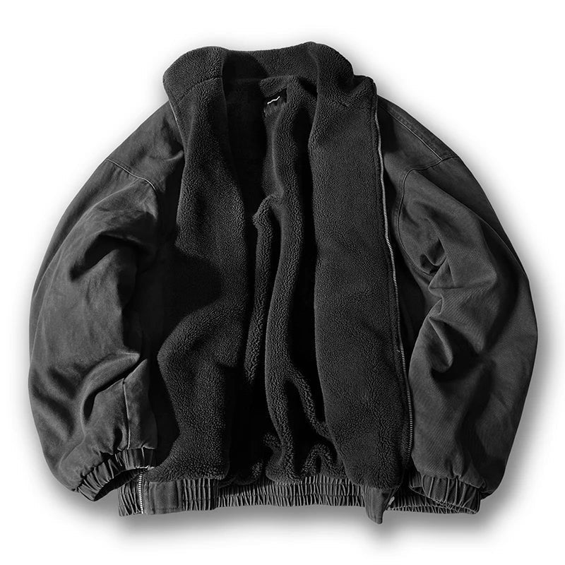 Flurin | Bomberjacke Herren Oversize mit Stehkragen und Teddyfutter