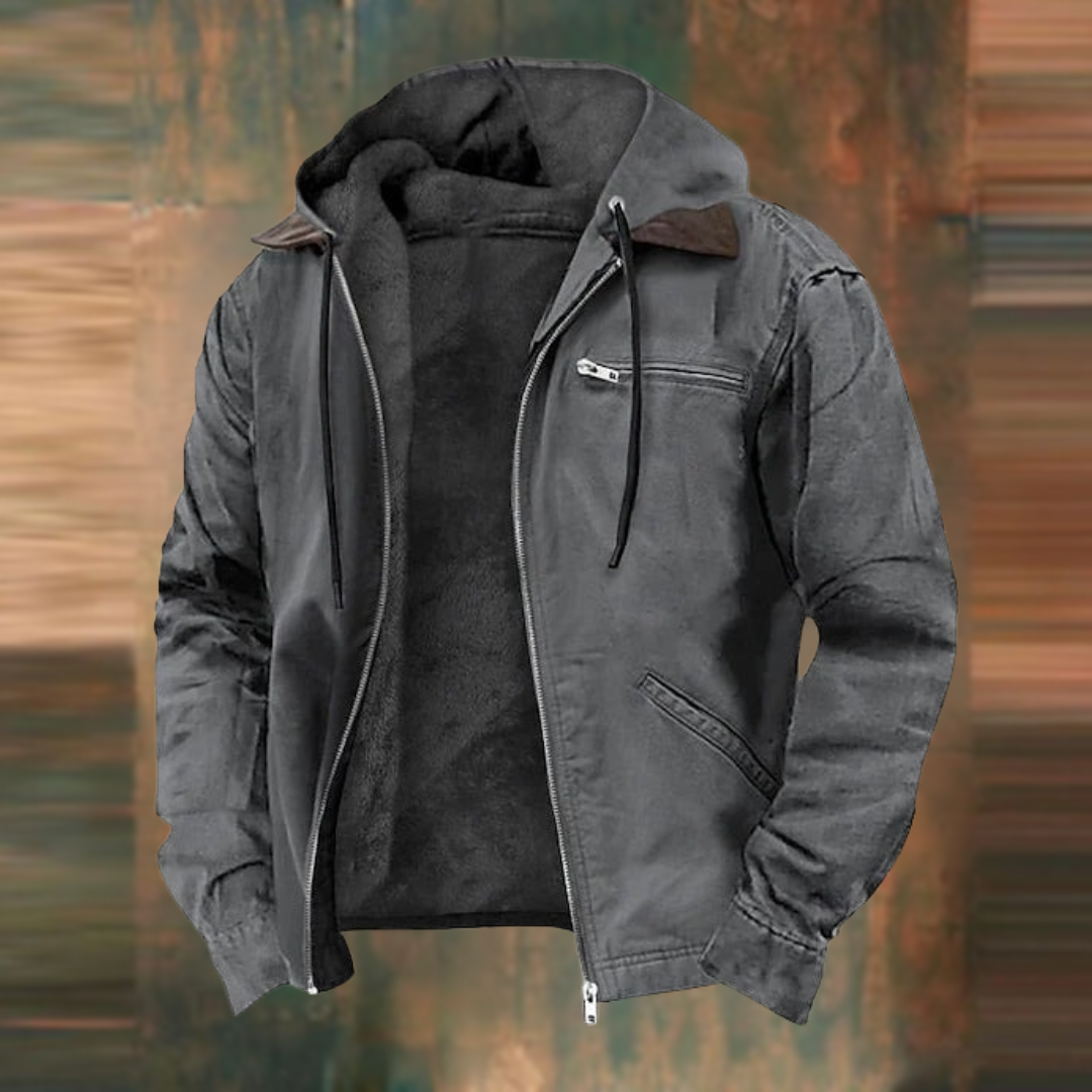 Flurin | Jacke Herren Gefüttert mit Kapuze Canvas Outdoor